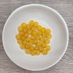 Yellow Goldenrod Glass Beads 8mm Round 40 Bead Count #88
